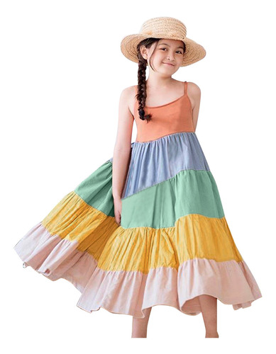 Vestido Para Niña, Sin Mangas, Con Tirantes De Playa, Arcoír