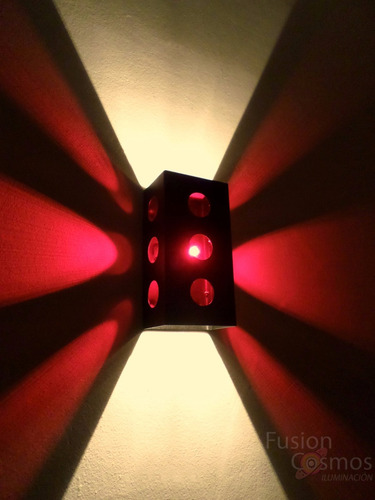 Pack X3 Apliques Pared Efecto Estrella De Navidad Luces Roja