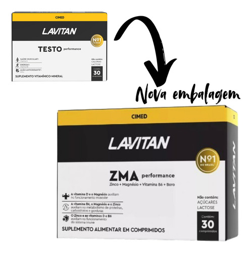 Lavitan Testo Zma 180 Comp Homem Performance Cimed Vitaminas Sabor Sem Sabor