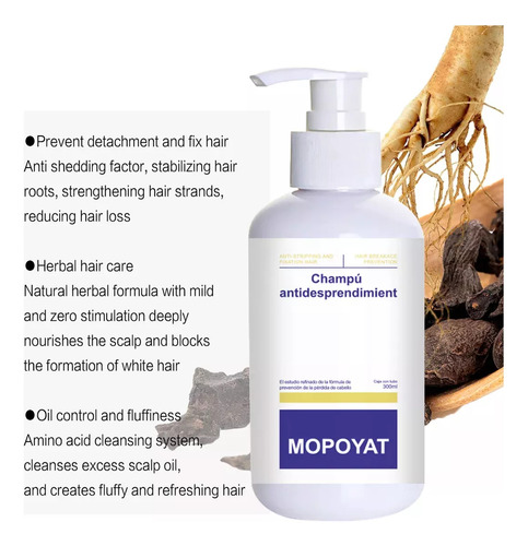 Mopoyat Champú Anticaída 300ml Trata La Caspa Intensa