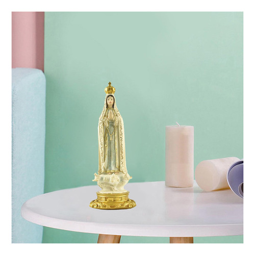 J 7,87 ''estatuilla De Resina De Fátima Estatua De Virgen