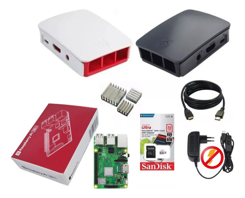 Kit Raspberry Pi3 B+ Plus, Case Oficial , Fonte , Hdmi ,32gb