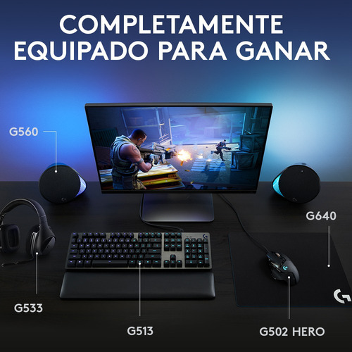 Imagen 8 de 9 de Teclado gamer Logitech Serie G G513 QWERTY GX Brown Tactile español color carbón con luz RGB