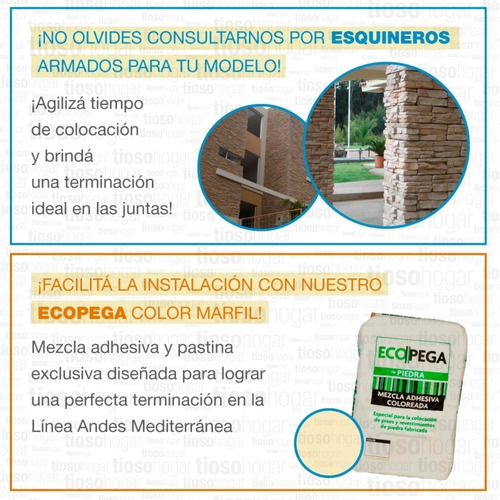 Revestimiento Pared Simil Piedra Ecostone Mediterranea Andes