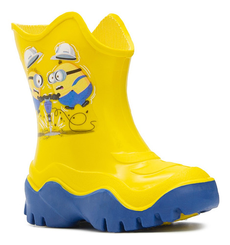 Bota De Lluvia Para Niño Impermeable Color Amarillo Minions