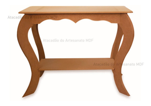 Mesa De Centro Com Pés Torneado 61x34x48 Mdf Madeira Cor Cru