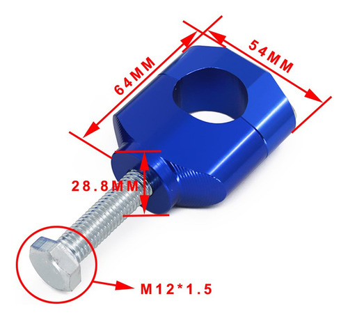 Soporte Manillar Cnc 28 Mm Premium Azul Para Moto Cr Kx Rmz