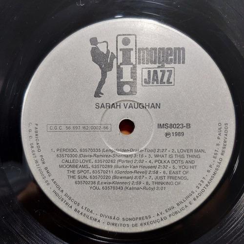 Imagem 6 de 6 de Vinil Lp Sarah Vaughan 1989