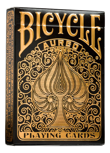 Baraja de juego de cartas Premium Bicycle Aureo Black color negro
