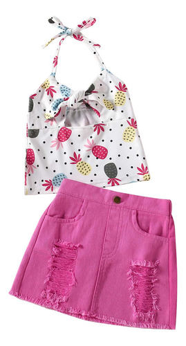 Falda N Kids Clothes De Verano Sin Mangas Con Estampado De F