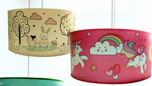 Lámpara Colgante Infantil Unicornio Vinilica  35cmx18cm