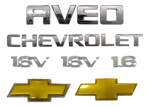 Kit Emblemas Aveo 16v Chevrolet ( 7 Piezas)