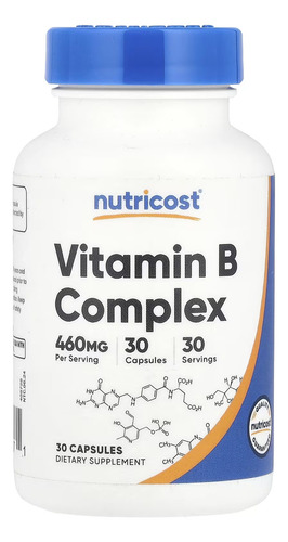 Nutricost Complejo De Vitamina B 30 Cápsulas Sabor Sin Sabor