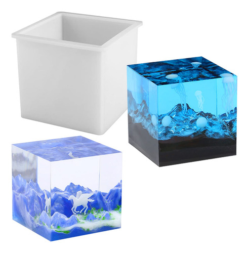Molde De Silicona Cuadrado Para Resina Epoxi Grande