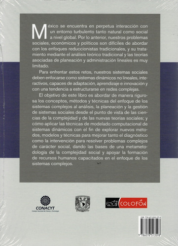 Teorias, Metodos Y Modelos Para Lacomplejidad Social, De Lara-rosano Gallardo Cano Y S. Editorial Colofon, Tapa Blanda, Edición 1 En Español, 2018