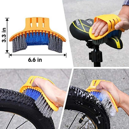 Kit De Escovas P/ Limpeza De Bike 8 Peças Limpador Corrente