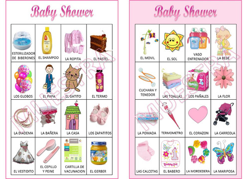 Loteria Baby Shower 80 Cartas