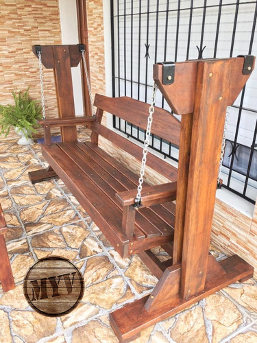 Imagen 6 de 8 de Hamaca En Madera Con Techo Para Jardín Exterior