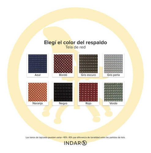 Imagen 8 de 10 de Silla De Escritorio Indar India Mesh Ergonomica Ejecutiva