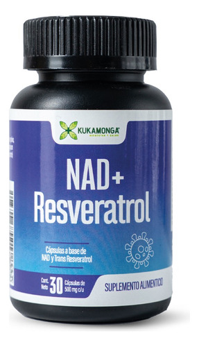 Kit Nad+ Y Resveratrol - 30 Caps Kukamonga (150 Días) Sin Sabor