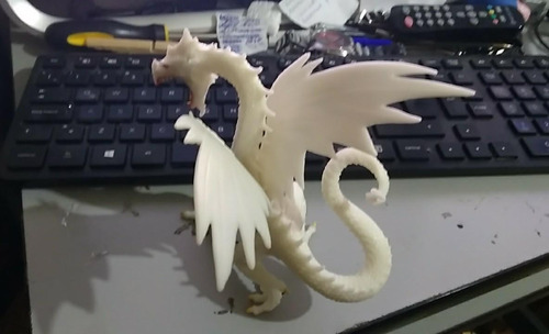 Safari White Glow In Dark Snow Fantasy Dragon 15 Cms (Usado)