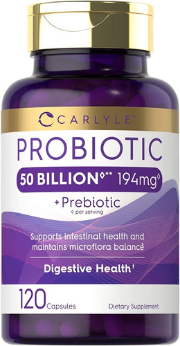 Probióticos 50 Billion 194 Mg Carlyle 120 Capsules