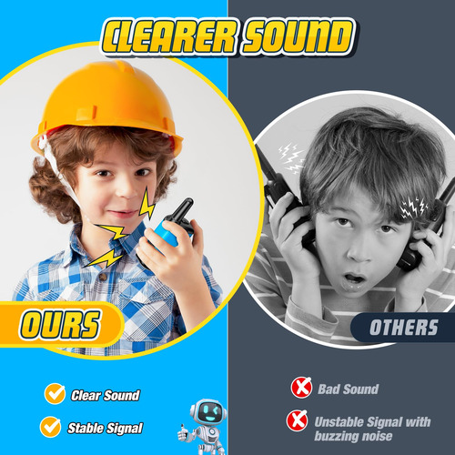 Mini Walkie Talkies Para Niños 2 Piezas Color Azul Claro