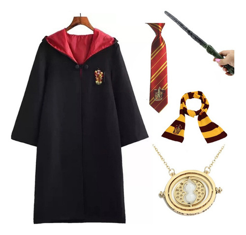 Harry Potter Capa Gryffindor+vasita+corta+collar 5 Piezas