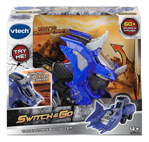 Switch And Go Dinossauro Triceratops E Escavadeira Vtech