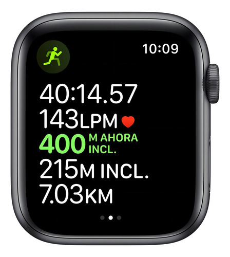 Apple Series 5 Watch (GPS) - Caja de aluminio color gris espacial de 44 mm - Correa deportiva negro