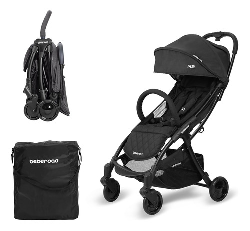 Cochecito De Viaje Pequeño Plegable Ligero Respaldo Ajustabl Negro Color Del Chasis
