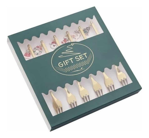 Set De Mini Tenedores Navideños X 6 Piezas