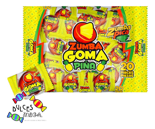 Zumba Goma Piña 20 Pzas Zumba Pica Gomita Piña Tamarindo