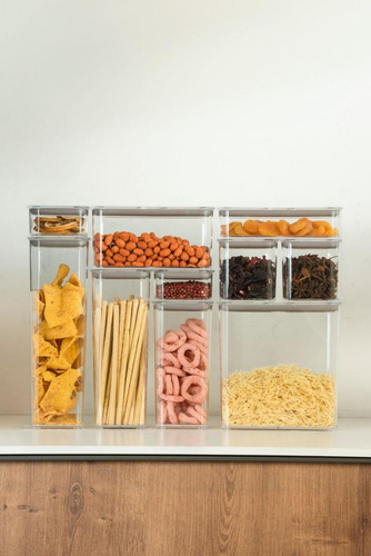 Pote Hermético Modo Capacidade 2,7l Retangular Cor Cristal