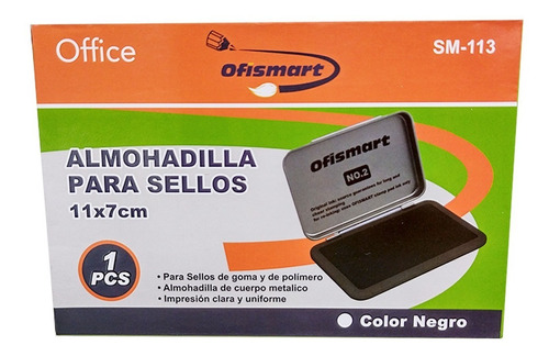 Almohadilla Para Sellos Entintada Negra Ofismart