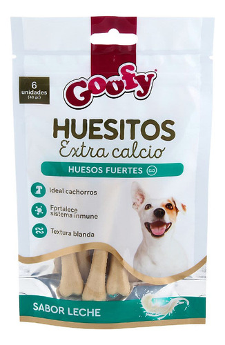 Goofy® Huesitos Extra Calcio Sabor Leche 40grs Para Perros