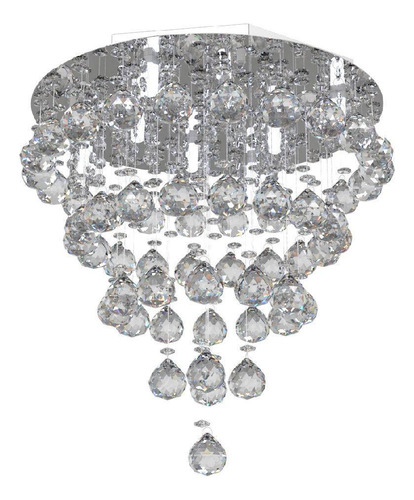 Lustre De Cristal  40cm  De Estar Mesa Jantar  Living