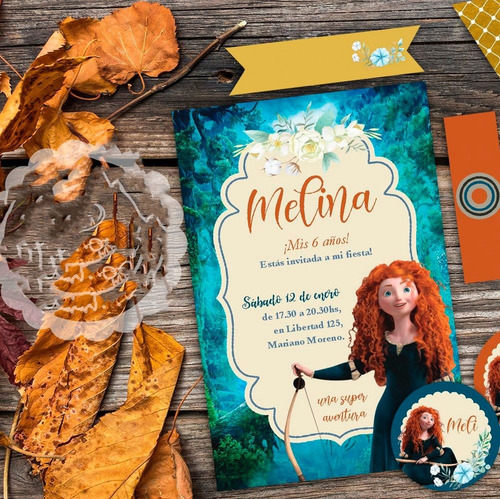 Kit Imprimible Merida Valiente Brave Princesa Disney W109