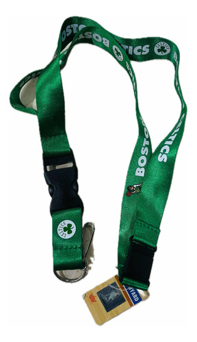 Lanyard Portagafetes Y Llaves Nba Boston Celtics Verde Logo