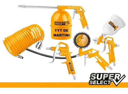 Kit Set De Aire Para Compresor Profesional 5pcs Foreman  Tyt