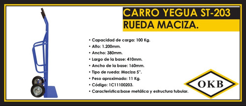 Carro Yegua 100 Kg Rueda Maciza St 203, Ferreonline