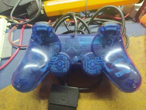 Control Ps2 Playstation 2 Azul Transparente Original