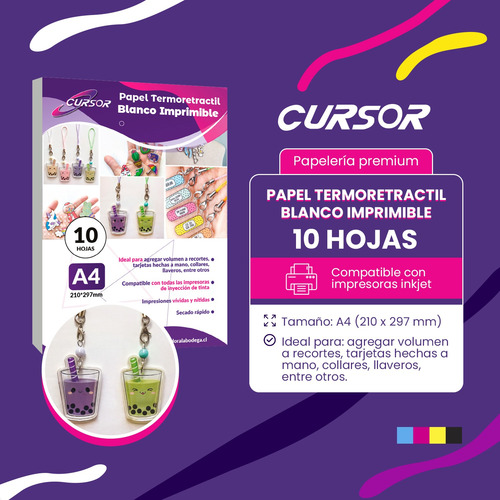 Papel Termo Retráctil Blanco Imprimible A4 10 Hojas