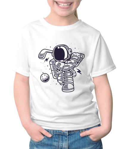 Remeras Remelotas Impresas De Astronauta Jugando Golf - 0126