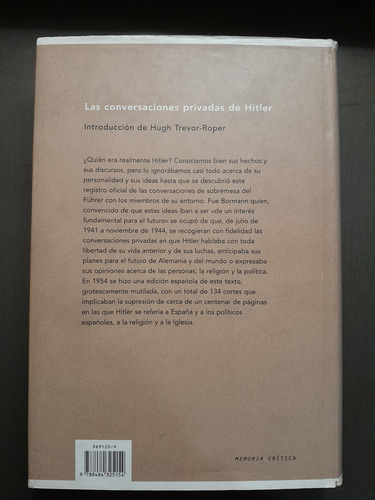 Las Conversaciones Privadas De Hitler - Crítica (Usado)
