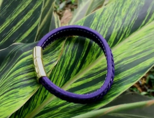 Pulseira Masculina Trançada Couro E Aço Inoxidável