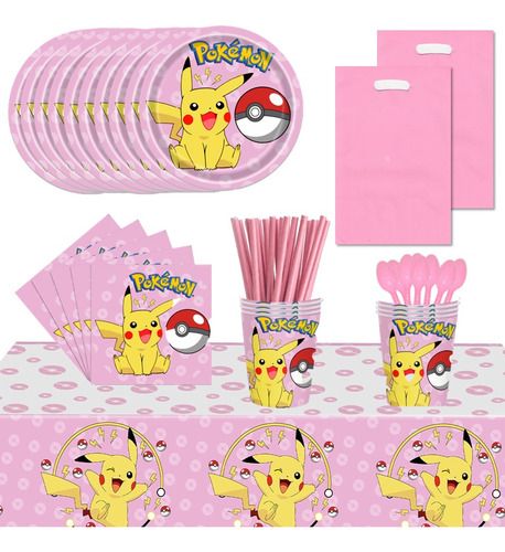 Pack Cotillón Pokemon X10 + 1 Mantel - Globifiesta