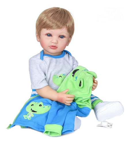 Roshuan Reborn Baby Doll Boy 22 Pulgadas Silicona Cuerpo Com