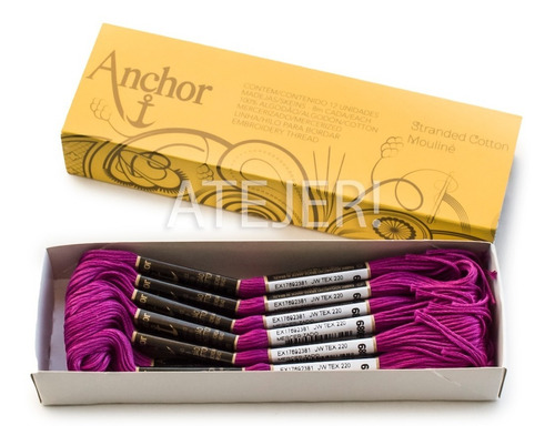 Imagen 7 de 8 de Hilo Para Bordar Mouline Caja X 12 Madejas Mismo Color