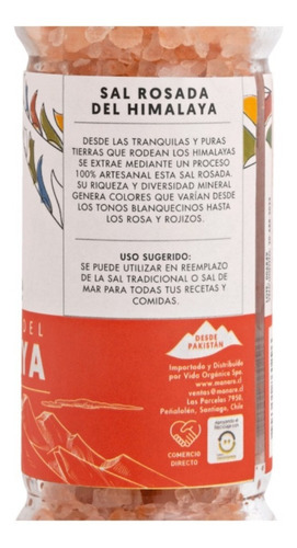 Imagen 3 de 6 de Molinillo Sal Rosada De Himalaya 110gr / 100% Natural Manare